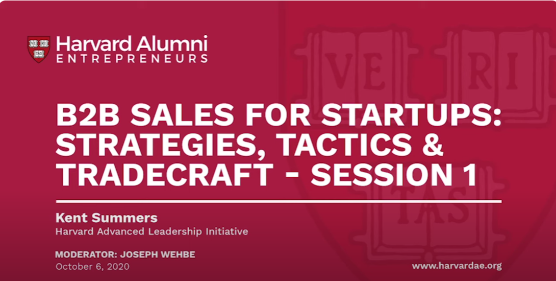 ฟรี! เรียนกลยุทธ์ B2B Sales ออนไลน์กับ Harvard Alumni Entrepreneurs